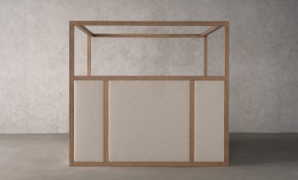 Willow Canopy Bed 180x200 cm (Fabric: FIORD PLAIN col.102; LEGS - ML09 CAPPUCCINO (ash))