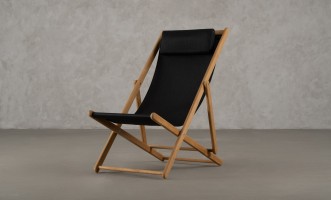 Riviera Outdoor Teak Deckchair Black Sling