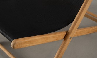 Riviera Outdoor Teak Deckchair Black Sling