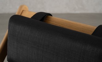 Riviera Outdoor Teak Deckchair Black Sling