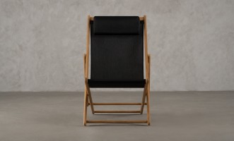 Riviera Outdoor Teak Deckchair Black Sling