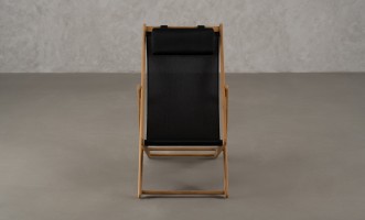 Riviera Outdoor Teak Deckchair Black Sling