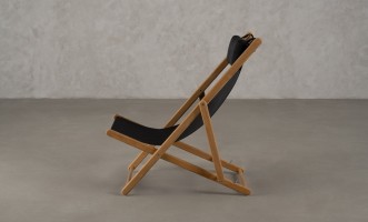 Riviera Outdoor Teak Deckchair Black Sling