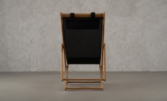 Riviera Outdoor Teak Deckchair Black Sling