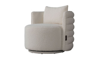 Buddy Swivel Armchair (Milk-White Boucle)