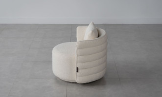 Buddy Swivel Armchair (Milk-White Boucle)