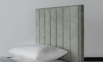 Newberry Stripes (Vertical) Bed 90x200 cm (Fabric: Plushery 40 Powder (Cat. 3))