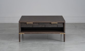 Textures Coffee Table with 2 drawers (Color: Oak TEXTURES)
