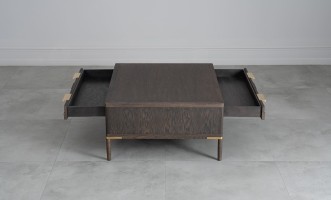 Textures Coffee Table with 2 drawers (Color: Oak TEXTURES)