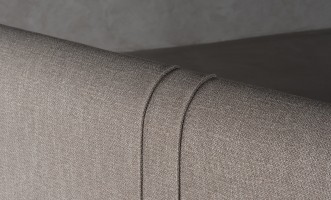 Lagom Wood Bed 200x200 cm with Storage (Fabric: PIXEL col. Marble Chips (Cat. 3))