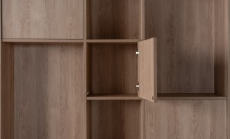 Chess Bookshelf 5-Facades and Back Wall (Color: Sand Oak (Egger))