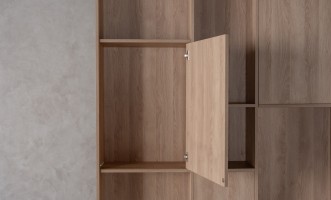 Chess Bookshelf 5-Facades and Back Wall (Color: Sand Oak (Egger))