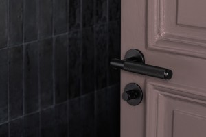 Door Handle set Cross Black