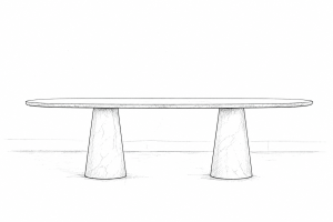 Uno Carrara Oval Dining Table 300 cm