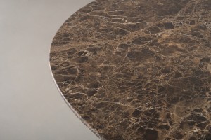 Uno Dark Emperador Oval Dining Table 300 cm