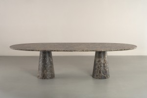 Uno Dark Emperador Oval Dining Table 300 cm