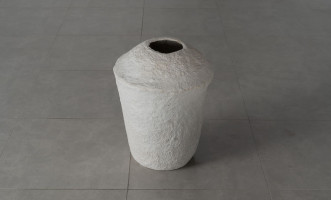 Chad Vase Papier Mache White L