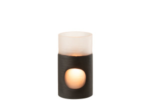 Circulo Vase Glass Black/Tr S