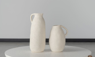 Jug Vase Ceramic Beige M