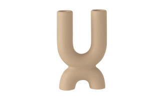 U Candle Holder Ceramic Beige
