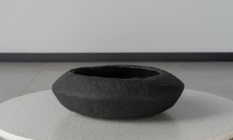 Bowl Round Paper Mache Black