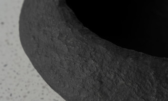Bowl Round Paper Mache Black