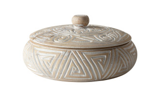 Wooden Carved Pot N1 L