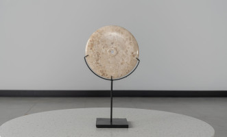 Stone "Coin" On Metal Stand Medium