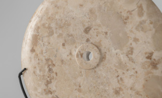 Stone "Coin" On Metal Stand Medium