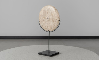 Stone "Coin" On Metal Stand Medium