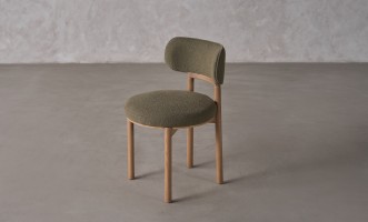 Davis Chair (Fabric:  EASY BOUCLE col. 26 Olive ;  LEGS - ML09 CAPPUCCINO (ash))