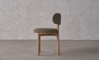 Davis Chair (Fabric:  EASY BOUCLE col. 26 Olive ;  LEGS - ML09 CAPPUCCINO (ash))