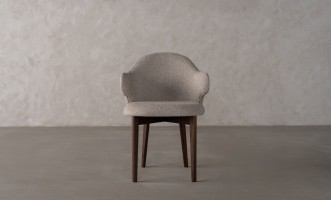 Roger Chair (Fabric: FIORD PLAIN col.104; LEGS - ML04 Dark matte walnut   (ash))
