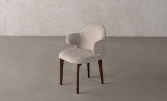 Roger Chair (Fabric: FIORD PLAIN col.104; LEGS - ML04 Dark matte walnut   (ash))