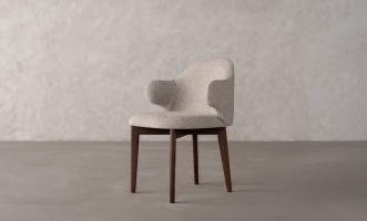 Roger Chair (Fabric: FIORD PLAIN col.104; LEGS - ML04 Dark matte walnut   (ash))