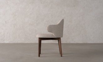 Roger Chair (Fabric: FIORD PLAIN col.104; LEGS - ML04 Dark matte walnut   (ash))