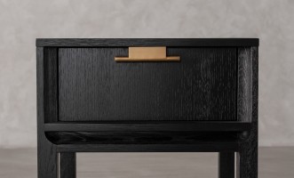 City Bed Table Black Oak color  