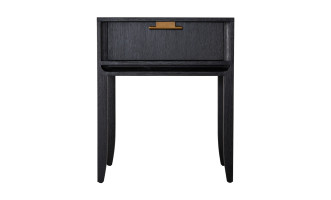City Tall Bedside Table Black Oak color  
