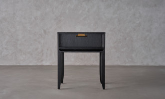 City Tall Bedside Table Black Oak color  