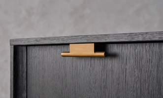 City Tall Bedside Table Black Oak color  