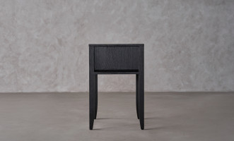 City Tall Bedside Table Black Oak color  