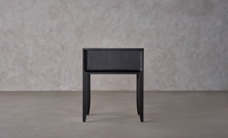City Tall Bedside Table Black Oak color  