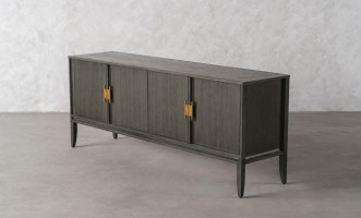 City Media Console Grey Oak color  