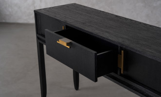 City Console table Black Oak color