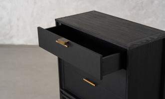 City Small Chest of Drawer Black Oak color