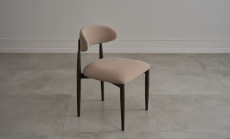 Bradley Dining Chair Dark (Linen Latte)