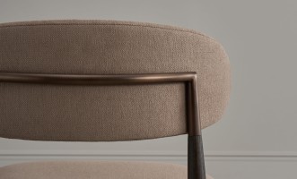 Bradley Dining Chair Dark (Linen Latte)