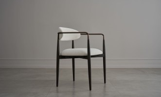 Bradley Dining Chair Dark with Armrests (Nomad Snow)