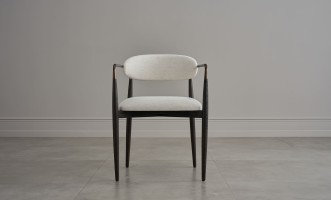 Bradley Dining Chair Dark with Armrests (Nomad Snow)