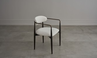 Bradley Dining Chair Dark with Armrests (Nomad Snow)